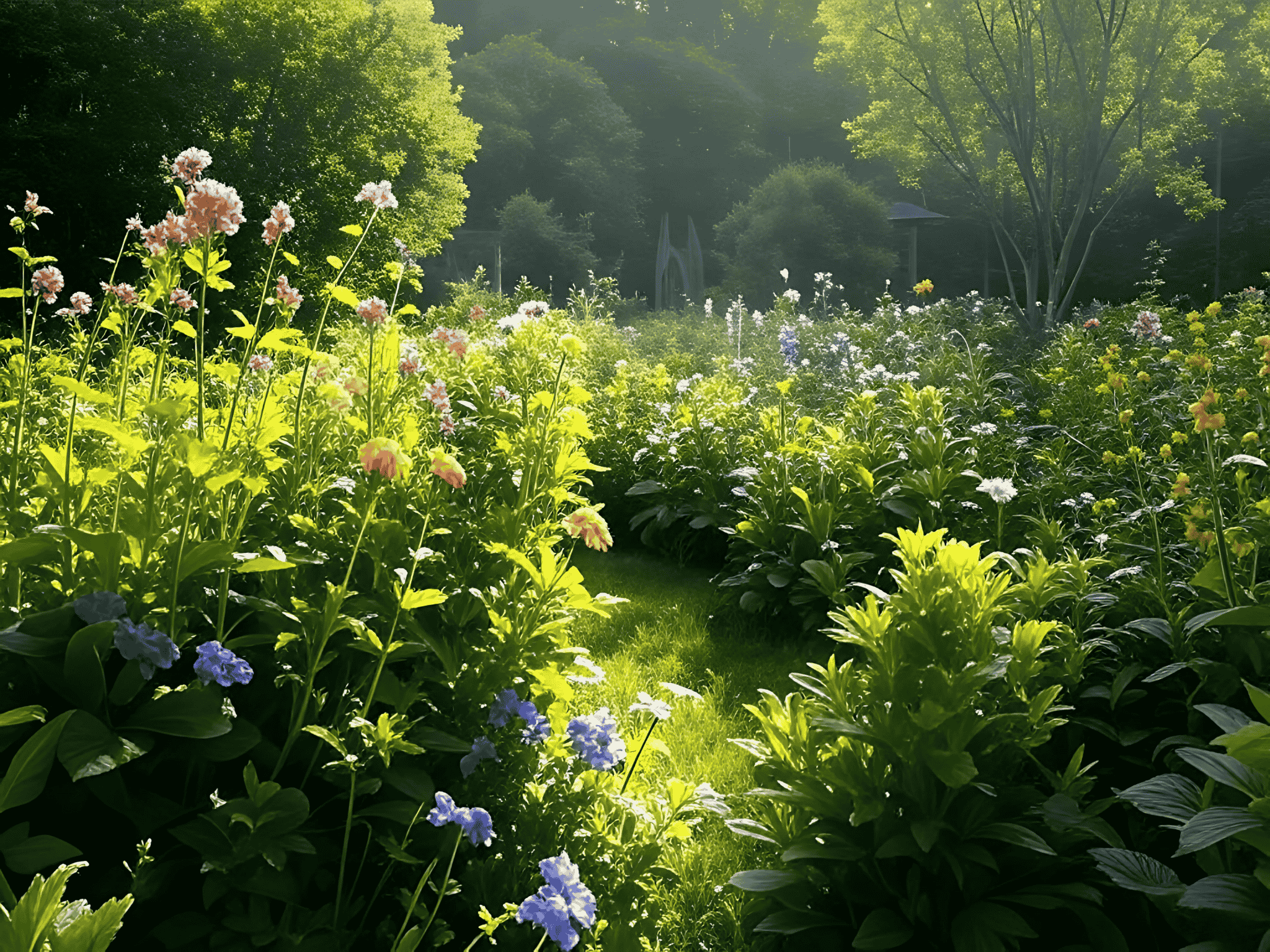 Image d'un jardin en été