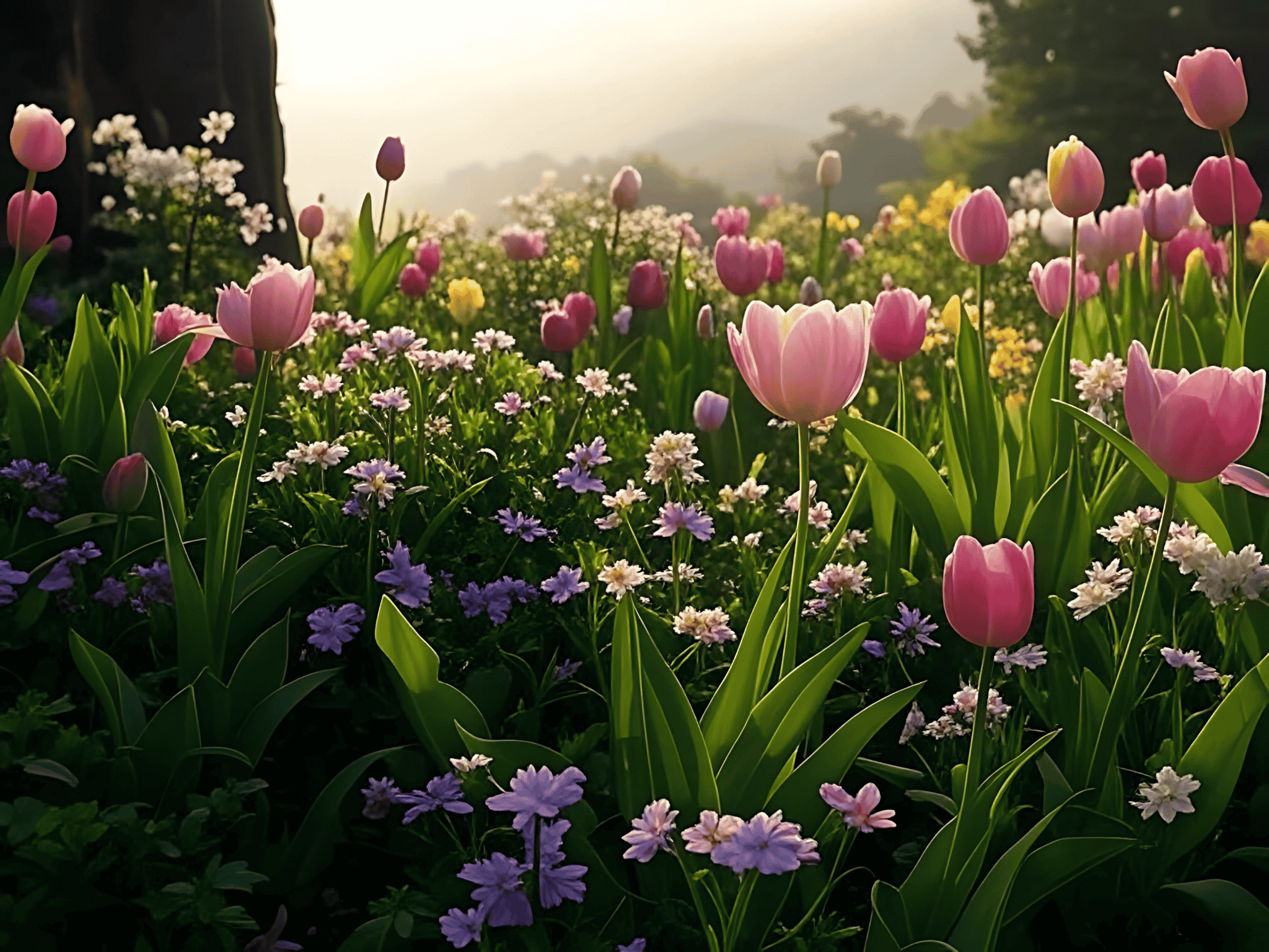 Image d'un jardin au printemps