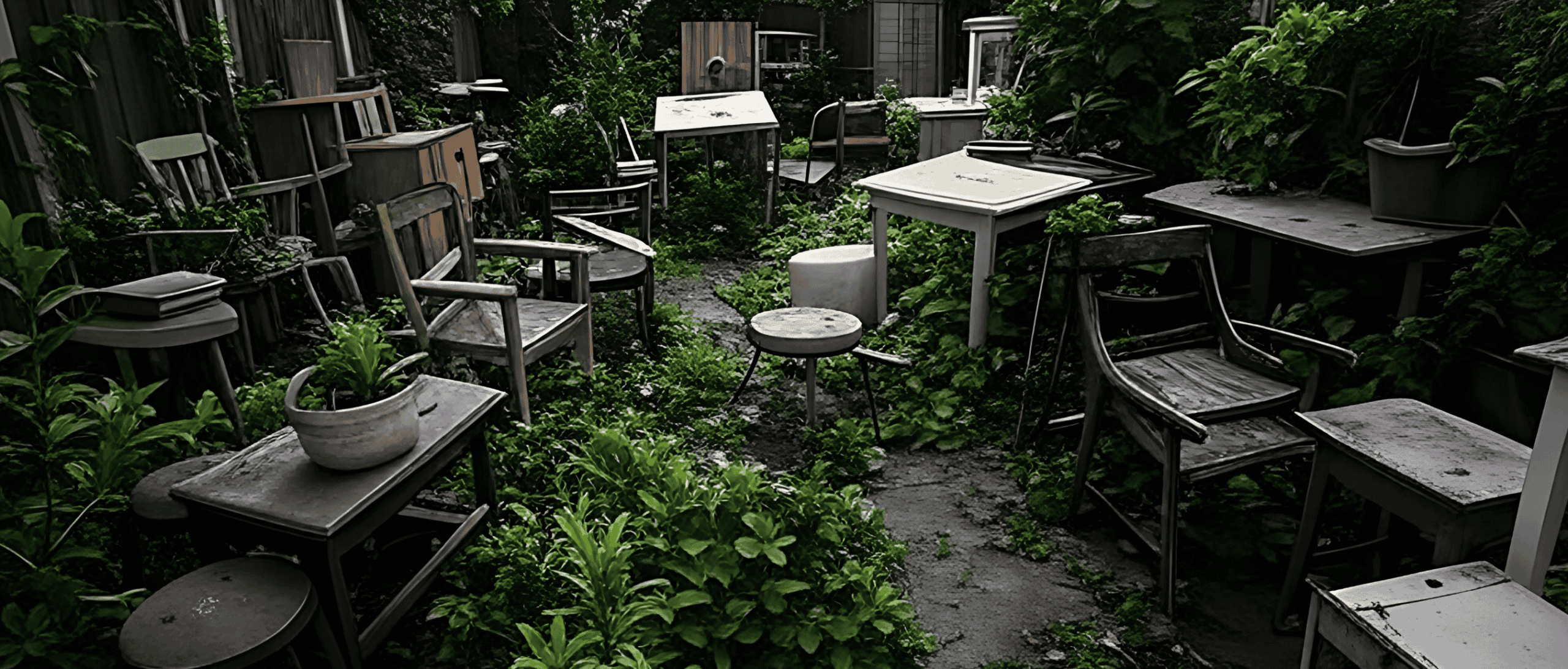 jardin encombré
